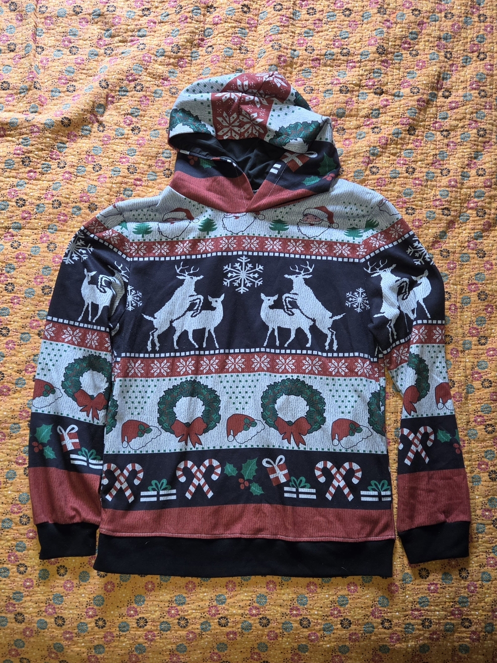 Men’s Holiday Reindeer Hoodie L